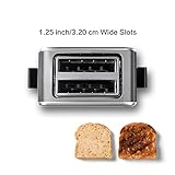 Acelink Automatik Toaster 2 Scheiben, 800 Watt Edelstahl-Toaster mit Brötchenaufsatz, Krümelschublade, 7-Bräunungsstufen (Silber) - 2