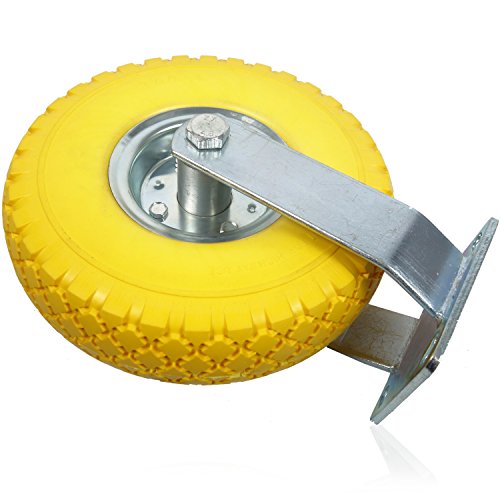 4-teiliges HSM PU Vollgummi Lenkrollen und Bockrollen Set 3.00-4 Transportrollen pannensicher Schwerlastrollen Ø 260 mm - 3