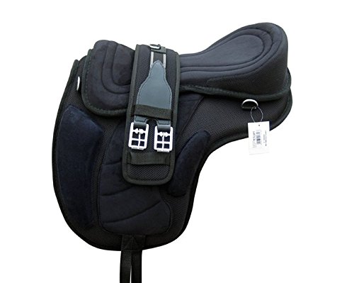 HORSE-TREELESS-SADDLE-16-WIDE-SEAT-WITH-MATCHING-GIRTH-SQUARE-PATTERN