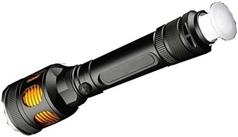 DZW Aluminum Alloy LED High Power 10w Flashlight Flashlight Rechargeable Waterproof T6 Torch Hunting Patrol Home Picnic Night Ride Black