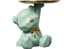 AISEN Svuotatasche del Orso Geometrico, Svuota Tasche da Ingresso Design, Sculture Moderne Design, Statua di Orso in Resina Vassoio Decorativo, Vassoio Portaoggetti, Porta Caramelle da Tavolo