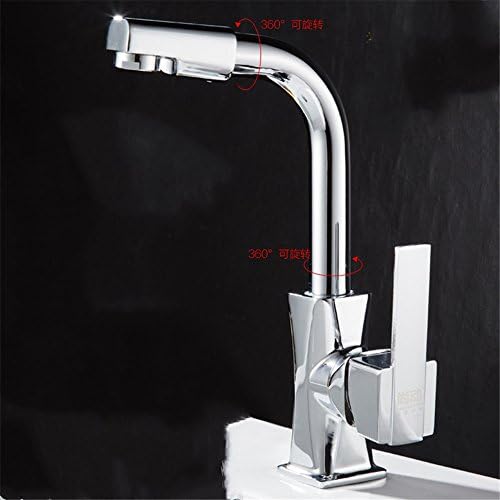 Banalili Hot and Cold Basin Cu All Washbasins Bathroom Vanity Basin Rotating Raised Single Hole Tap No Tube