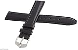 Tag HEUER Uhrenarmband, schwarzes Lederband, silberfarbene Schnalle, 18 mm