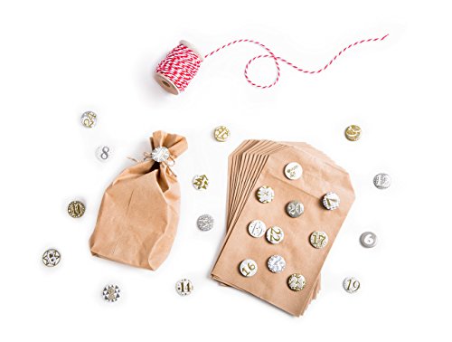 Download Jeu classique sac papier pour calendrier de l'Avent : 24 et 24 boutons (avec aiguille pour l'arrière de l'avent pour lui-même; remplir le bricolage en argent et or couleurs 15 m ficelle pour accrocher dans la pièce ! Download Jeu classique sac papier pour calendrier de l'Avent : 24 et 24 boutons (avec aiguille pour l'arrière de l'avent pour lui-même; remplir le bricolage en argent et or couleurs 15 m ficelle pour accrocher dans la pièce !