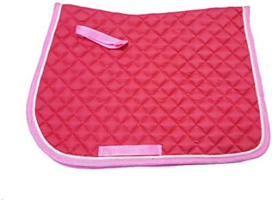 SADDLE PAD QUILTED PINK COLOR WITH WHITE PIPING FOR ALL PURPOSE