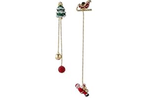 IMINI Schneeflocke Weihnachtsmann Einfädler Quaste Ohrringe für Frauen Mädchen Rot Kristall Kubische Zriconia Socke Weihnachtsmütze baumeln Weihnachtsbaum Ohrring Ohrstecker Niedlich Weihnachten Xmas Party