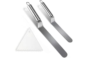 EASYLAVIE Spatule Pâtisserie Ustensile Inox à Palette pour Glaçage et Lissage de Pâte à Sucre, Crêpes et Gâteaux