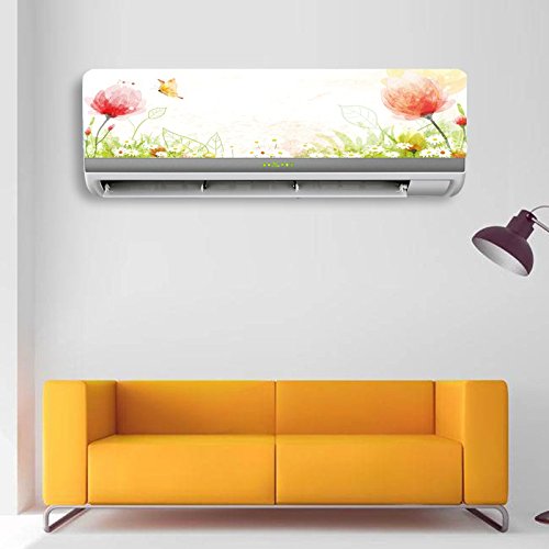 Preisvergleich Produktbild Wandaufkleber ALLDOLWEGE Kreative Klimaanlage renoviert Film wasserdicht selbstklebende Glas Aufkleber Landschaftsbau Klimaanlage dekorative 83 * 23cm, Blumen