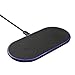 Produktbild Busirde D100 schnelle Wireless-Ladegerät Pad Qi Wireless-Ladegerät Dual-10W Dual-7.5W Wireless Base Lade Schwarz 159 * 77 * 7.3mm