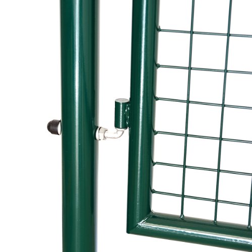 ZNL Gartentür Gartentor Wellengitter Hoftor Zaun Tür Tor Gartenzaun 100 x 95 cm Grün EHYM01 - 4