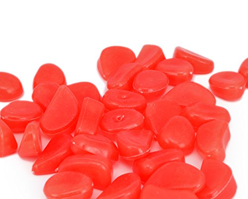 100 pcs Künstlich Hergestellte Glühen im dunklen Kiesel Leuchtsteine Nachtleuchtende Stein Leuchtkiesel Solarsteine für Aquarium/ Garten/ Rasen/ Terrasse Deko – Fuchsie - 5