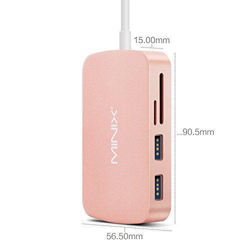 MINIX NEO C-X, USB-C Multiport Adapter mit HDMI – Rose Gold [10/100Mbps Ethernet] (Kompatibel mit Apple MacBook and MacBook Pro). Direkt von MINIX® Technology Limited. - 3