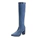 Produktbild OYSOHE Damen Winterstiefel Denim über das Knie Stiefel Zipper Heels SchuheBlau,36 EU