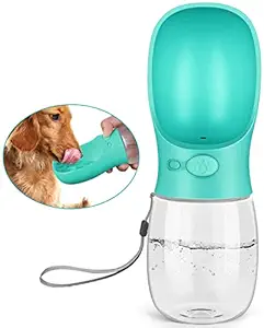 RENESMEE? Dog Water Bottle, 350ml Leak Proof Portable Puppy Water Dispenser Drinking Feeder Pet Care Cup for Outdoor Walking, Hiking, Travel, BPA Free Food Grade Plastic (12oz)