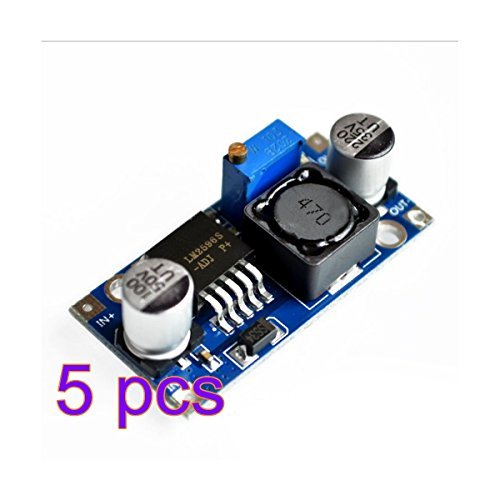 5x Demarkt Stromversorgungsmodul Power Module Einstellbare Buck-Modul Blau LM2596S-ADJ 1.5-35V 3A 43mmx21mmx14mm - 5