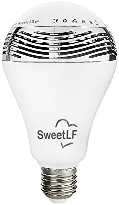 SweetLF Wireless Bluetooth Speaker Light Bulb Built-in Music Sensitive Dancing LED Light with Color Changing and Adjust Brightness by App Controls Support A2DP for Android and Apple IOS Smart Phone