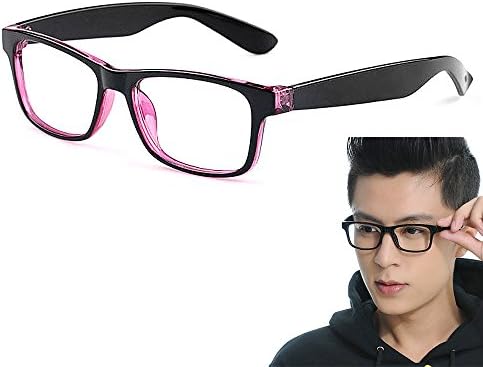 Ranbow Radiation Proof Glasses Man Computer Mirror Flat Mirror Female Full Frame Retro Glasses Frame - Black Pink