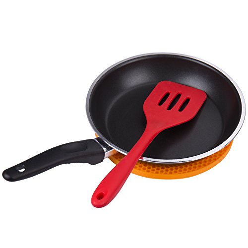 Silikon Topfuntersetzer / Pfannenschoner aus Silikon – ZWOOS Hitzebeständig Platzdeckchen Silikon Platzsets Untersetzer Teller (Topflappen Rund 5er Set) - 5