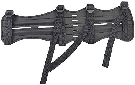 SHARROW Archery Arm Guard Protector with 4 Adjustable Straps PU Leather Arm Armor Guard Barcer Archery Protective