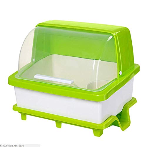 Preisvergleich Produktbild Llhh Küche Aufbewahrungsbox Besteck Aufbewahrungsbox Obst Lagerregal Abtropfbrett Schrank Mit Deckel Kunststoff Ablaufgestell Multi-Funktion, Rosa,Green