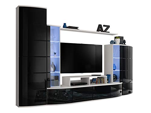 Wohnzimmer Set Kombination Grifflosem Offnen Tv Lowboard Mirjan24 Wohnwand Box Vi Schwarz Schwarz Hochglanz Fusse Hangeschrank Wandregal Anbauwand Maideasyaz Com
