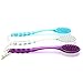 Bath Shower Soft Bristles Brush Long Handle Beauty Body Back Skin Scrubber Massager Cleaning Brush (Transparent)
