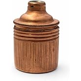 Şahnet E27 Metal Dişli Bakır Duy - Porselen İ&ccedil; Yapılı Dekoratif Metal Vintage Lamba Duyu