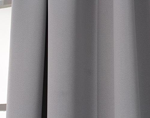 2er Set Verdunkelungsgardine Vorhang , Vorhang blickdicht Thermovorhang mit Kräuselband , schwere Verdunkelungsgardine , 135x245cm , Dunkelgrau , VH5880dg-2 - 4