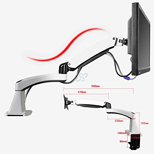 HFTEK® DS112F Monitor Standfuß Halterung Halter Tischhalterung Stand für TFT LED LCD Bildschirm Monitor 15 – 27 Zoll mit VESA 75 / 100 (DS112F Schwarz) - 4