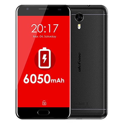 Preisvergleich Produktbild Ulefone Power 2 4G Smartphone 4GB RAM + 64GB ROM 5.5 Zoll Android 7.0 MTK6750T Octa-Core 1,5GHz 13MP + 16MP Kamera 6050mAh Akku Schnelle Aufladung Front-Touch-ID GPS Glonass Bluetooth 4.0 Dual SIM Dual Standby Schwerkraft Sensor E-Kompass -Schwarz