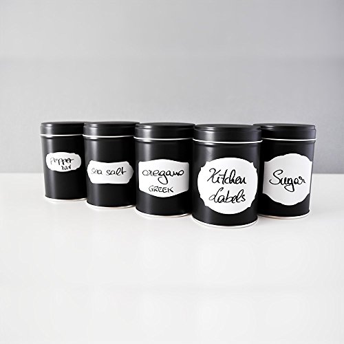 the LABLE FACTORY · 56 Kitchen Labels, weiß · Küchen Etiketten, Gewürzgläser & Marmeladen Aufkleber zum Beschriften - 2