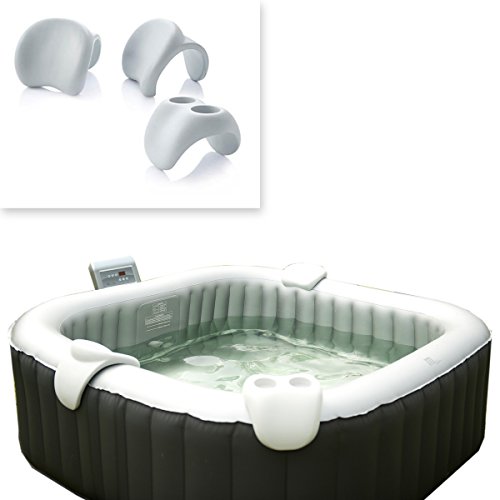 Comfort Set: 2xNackenkissen + Gertränkehalter für Whirlpool 158x158x68cm