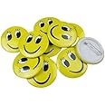 Smily Face Badges Plastic Round Shape Button Pin Smily Face Badge for Students Colleges, Backpack, Bags, Size-30mm-3cm,(Small) Pack of 20 Pcs