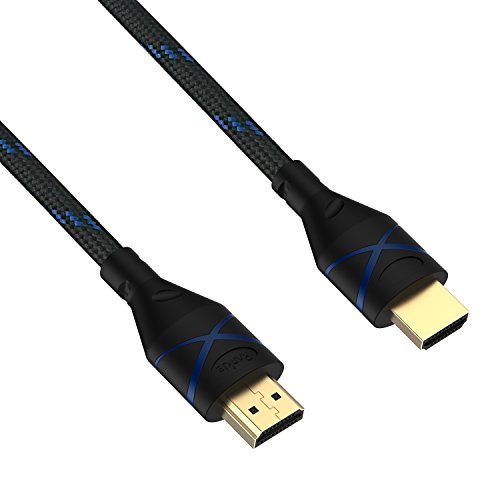 HDMI Kabel, Rankie 1.8m Nylon Geflochten Extrem Haltbar Hochgeschwindigkeits HDMI HDTV Kabel – Unterstützt Ethernet, 3D, 4K und Audio-Return (Blau) – R1108Q - 4
