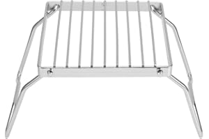 KOMUNJ Folding Cooking Grate, Stainless Steel Camping Grill Outdoor BBQ Foldable Portable Mini Campfire Grill Rack Outdoor Grill Grid for Standing Grate Beach Grill
