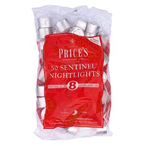 Prices Sentinel NightLights, 8 Hour Burn Time, Pack of 50, White