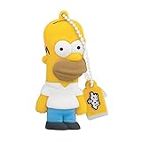 Tribe Simpsons Homer USB Stick 8GB Speicherstick 2.0 High Speed Pendrive Memory Stick Flash Drive, Lustige Geschenke 3D Figur, USB Gadget aus Hart-PVC mit Schlüsselanhänger - Gelb