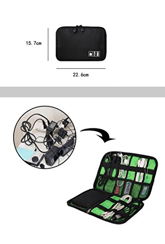 BAIGIO Unisex Tragbare Reisetasche Case für Electronisches Zubehöre Tragetasche Wasserdicht für USB Drive Shuttel Festplatte Kabel und sonstiges Zubehör - 6
