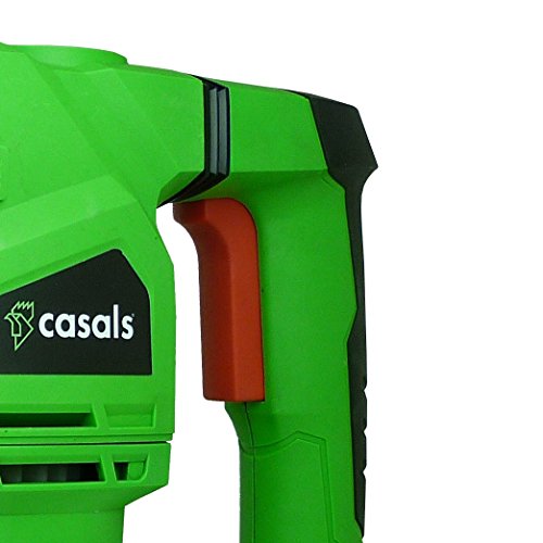 Casals VMP1500EM - Martillo combinado percutor (1.500 W, 880 rpm, 4.320 ipm, 5.5 J, incluye maletín, puntero, cincel, brocas SDS-Plus, adaptador SDS-Plus y portabrocas) color verde y negro