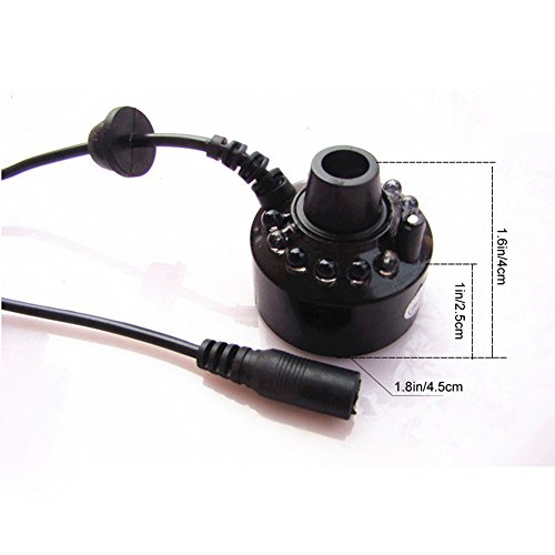 Fuloon 12 LEDs Mist-Maker Nebel-Luftbefeuchter 12 LEDs Nebel-Hersteller mit AC-Adapter mit Automatisch Farbwechsel - 3