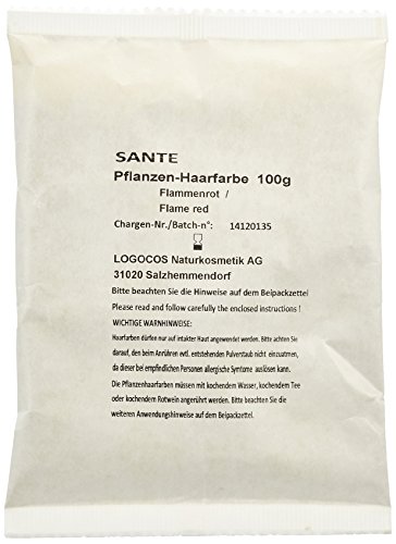 SANTE Naturkosmetik Pflanzen-Haarfarbe Pulver flammenrot (100 g) - 4