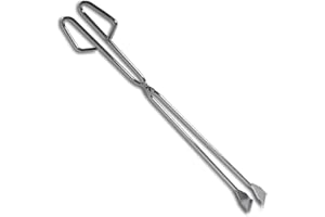 EUROXANTY Pinzas de Cocina de Acero Niquelado | Metálicas para Barbacoa y BBQ de Tamaño Superior | Emplatar, Croquetas, Carne y Pan | 68 cm