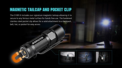Olight® S10R Baton II/III LED Taschenlampe wiederaufladbar – mit 1 x Lithium Ionen 16340 Akku 650mAh, 1 x USB-Ladekabel, 1 x Magnet Dockingstation, und 1 x Handschlaufe - 5