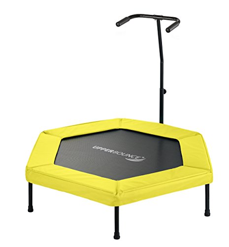Upper BounceMini Fitness Trampoline with Adjustable Handle, Silent Hexagonal Workout Rebounder Trampoline for Kids Adults Supports 220lbs