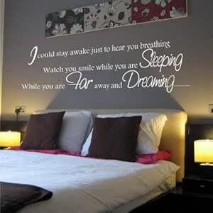 Sticker Bay Aerosmith Lyrics Wall Sticker Quote Song Art - Black