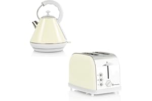 SQ Professional Breakfast Set 2pc Kettle 2200W & 2 Slice Toaster 900W (Dainty Chantilly Beige)