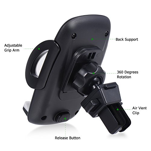 Handyhalter fÃ¼rs Auto Handyhalterung lueftungsgitter, TOPLUS Handyhalterung auto lÃ¼ftung fÃ¼r iPhone X 8 7 6s 6 plus SE 5 5s Samsung Galaxy S8 plus S7 Edge S6 A7 und andere Smartphones oder GPS GerÃ¤t(Schwarz-Grau)