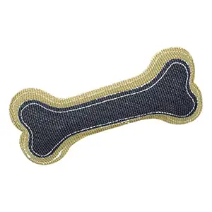 Petlogix Cotton Thread Dog Bone Toy, Puppy Teething Toy Canvas, Squeaky Dog Chew Toy for Large and Medium Dogs, Squeakers Inside (Color May Vary)