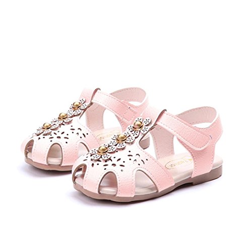 Preisvergleich Produktbild Babyschuhe Krippeschuhe Taufschuhe Sommerschuhe Kinderschuhe Baby Krippe Sandalen Schuhe Kleinkind Atmungsaktiv Turnschuhe Freizeitschuhe Kleinkind Sankidv Klettverschluss Strandschuhe (Rosa, EU:23)