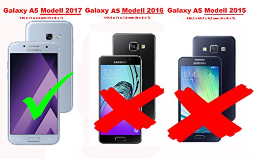 Samsung Galaxy A5 2017  7  Funda Estilo Libro de Cuero Sint  tico en TURQUESA PETROL de Cadorabo  Dise  o IM  N INVISIBLE      Cubierta Protectora con Cierre Magn  tico  Tarjetero y Funci  n de Suporte     Protecci  n Carcasa Caja Etui Case Cover